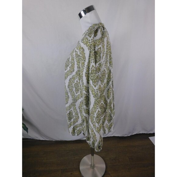 Belle by Kim Gravel Large Green Boho V Neck Tunic Print - Picture 5 of 12